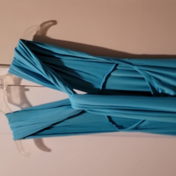 Narcisso Lang long Multi-Version wrap turquoise dress NWT - Picture 2 of 4